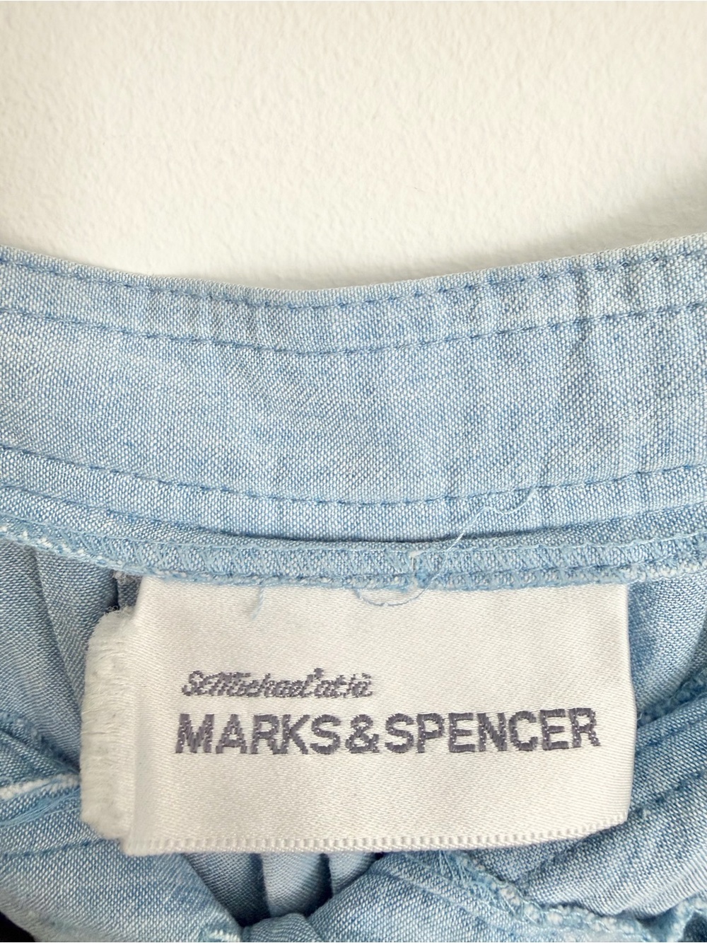 Marks & Spencer Light Blue A-Line Button-Front Skirt - Picture 5 of 7